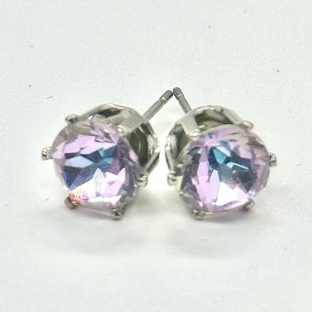 Tanzanite 8mm Crystal Stud Earrings Made with Swarovski Crystals